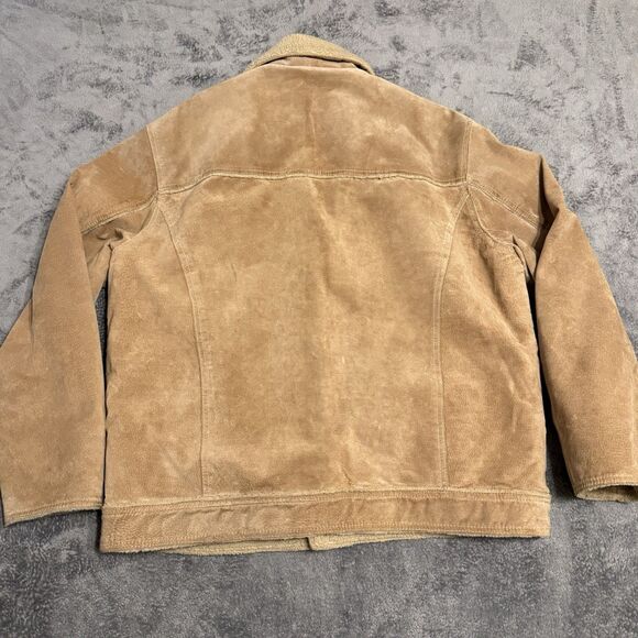 Wilsons Leather Men’s M. Julian Suede Leather Jacket Tan Khaki Size XL - Picture 3 of 9